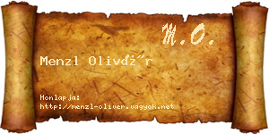Menzl Olivér névjegykártya
